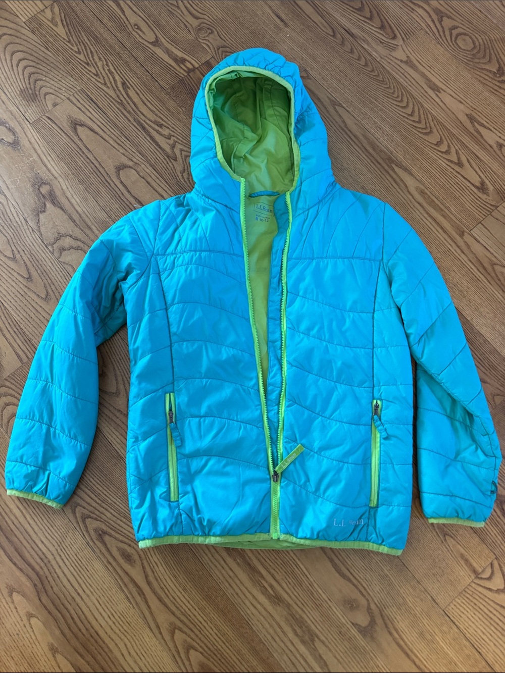 L.L. Bean Bright Teal and Neon Green Jacket